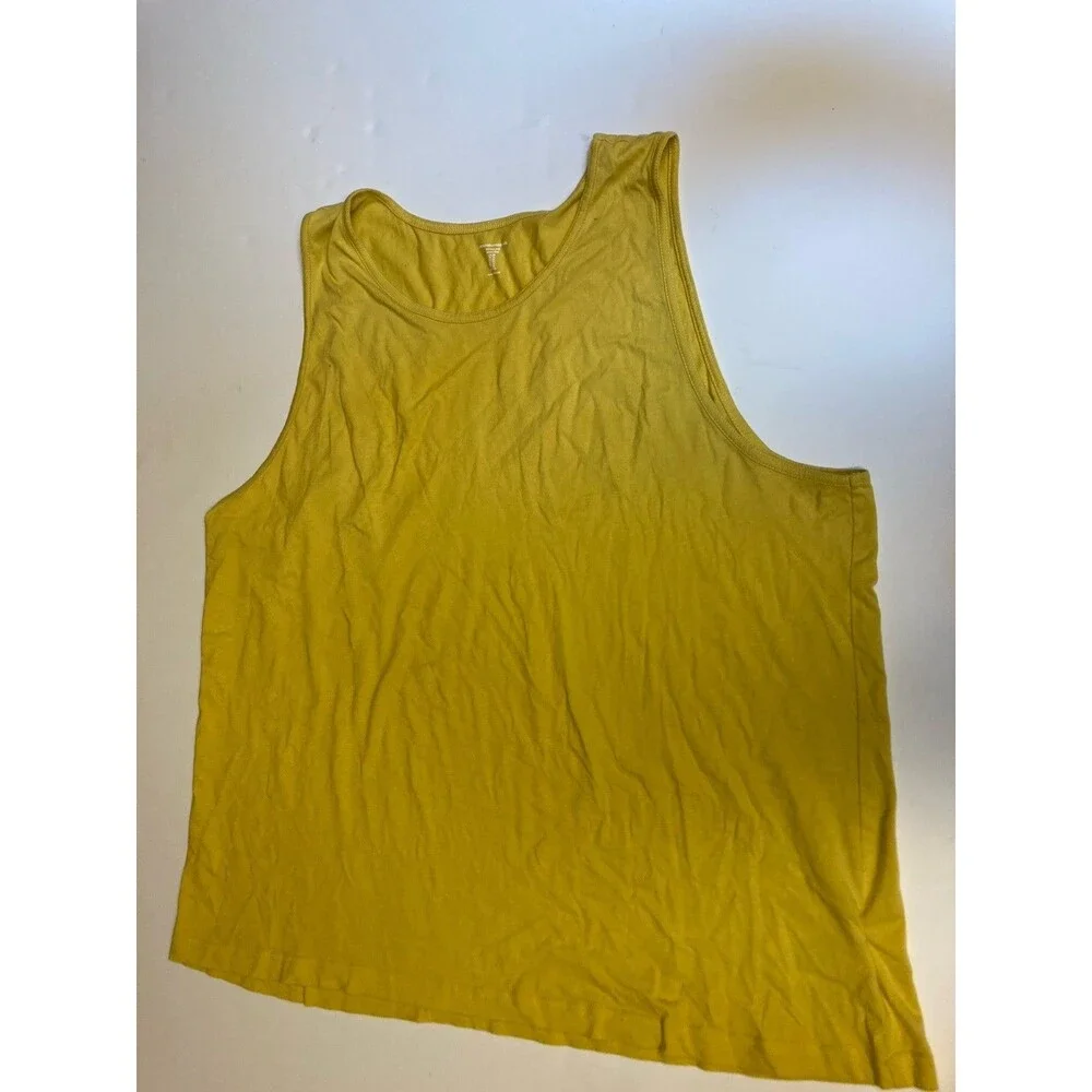 Amazon Essentials Women's Yellow Solid Scoop Neck Sleeveless Tank Top XL Regular